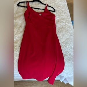 Lulu's Red One Shoulder Asymmetrical Cocktail Dress